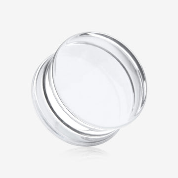 A Pair of Basic UV Acrylic Double Flared Ear Gauge Plug-Clear